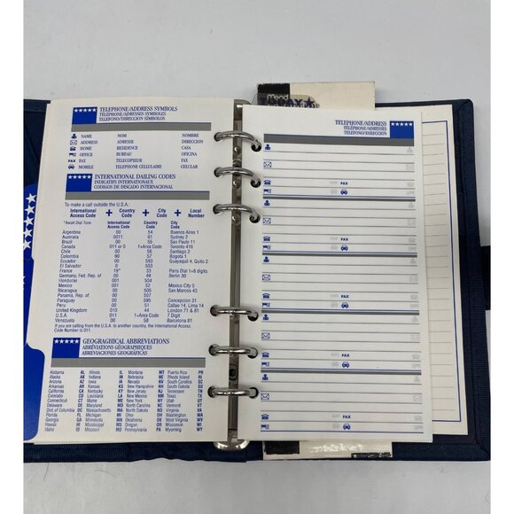 VTG "90's Mead Five Star Student Day Planner Blue Binder Organizer Tabs Zippered - Picture 6 of 13